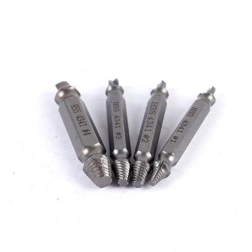 *4pc Double Side Drill Out Damaged Screw Extractor Out Remov