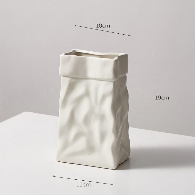 法式黑色陶d瓷艺术花瓶摆件家居创意水培插花器极简软装餐桌装饰