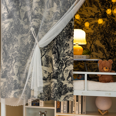 春山空新款法式学生宿舍寝室床帘加厚G强遮光上下铺通用床幔遮挡