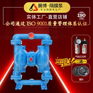 气动隔膜泵双泵泵头耐腐蚀铸铁PP胶水污水增压往复泵厂家