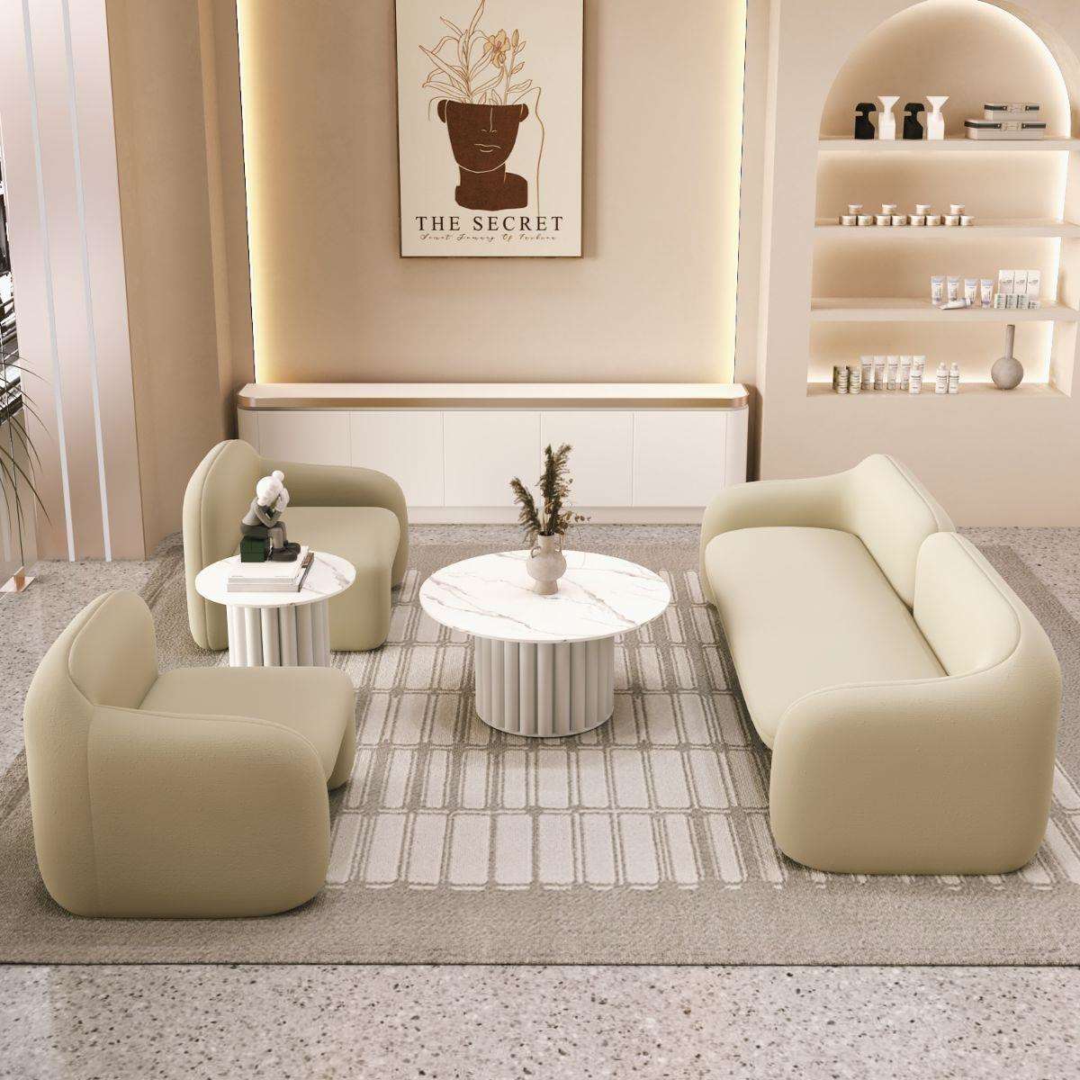 办公室沙发小型简约商务洽谈等候小户型双人会客厅商用休息区接待