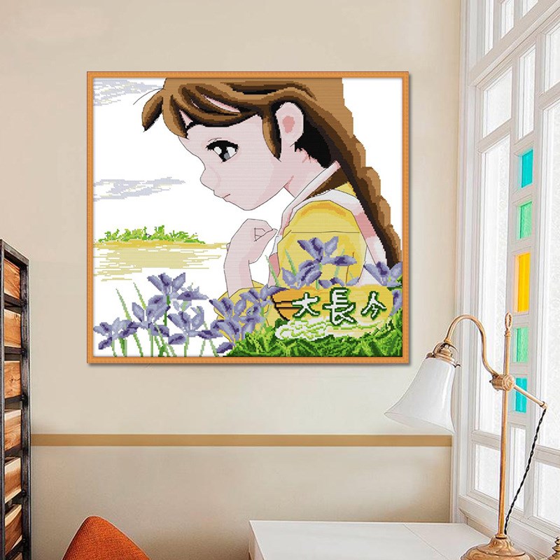 新款印花十字绣大长今客厅简约人物系列装饰挂画小幅刺绣一件代发图片