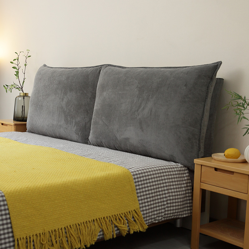 无床头靠垫直接靠墙高级r感床上靠背垫铁艺悬浮床铁架套罩靠背软