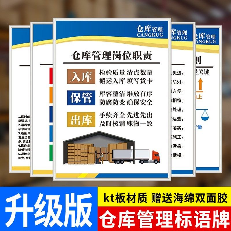 仓库管理标识牌仓储工厂标语制n度标识标牌管理看板库房展板挂图