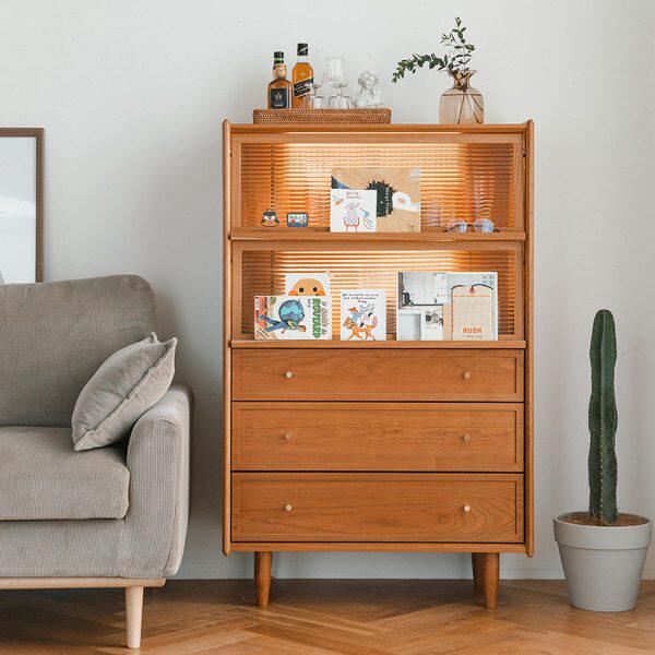 斗柜北欧边柜书柜餐电视碗柜边储物柜玄关柜客厅收纳现代简约实木