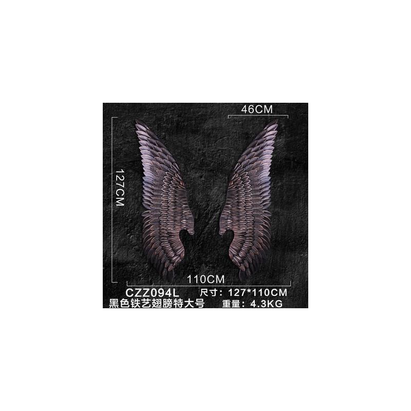 loft工业风壁饰墙上装饰品铁艺翅膀网红酒吧网咖U立体创意壁挂鹿