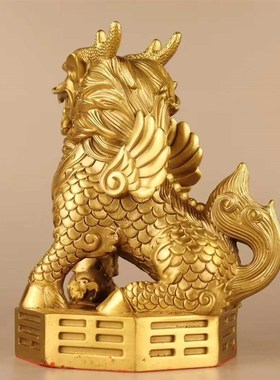 镇宅摆件黄铜八卦麒麟门厅玄关窗台客厅阳台办公桌室招财天斩反弓