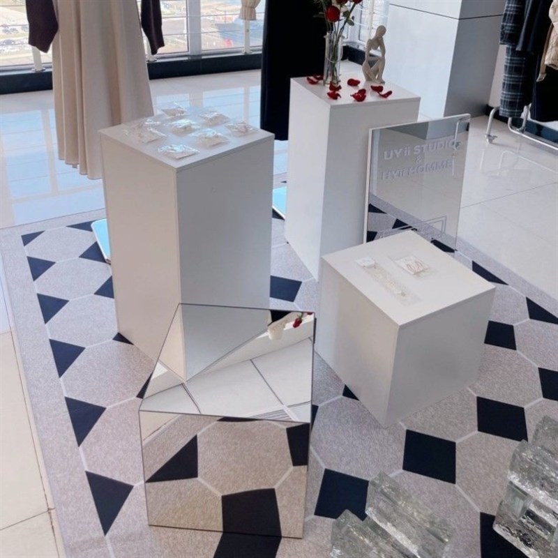 服装店橱窗方形地台展示台模特鞋包摆台摆件展示流水台直播脚踩台