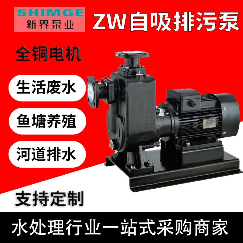 ZW自吸式排污泵泥沙泥浆污水卧式抽水泵铸铁大流量离心泵
