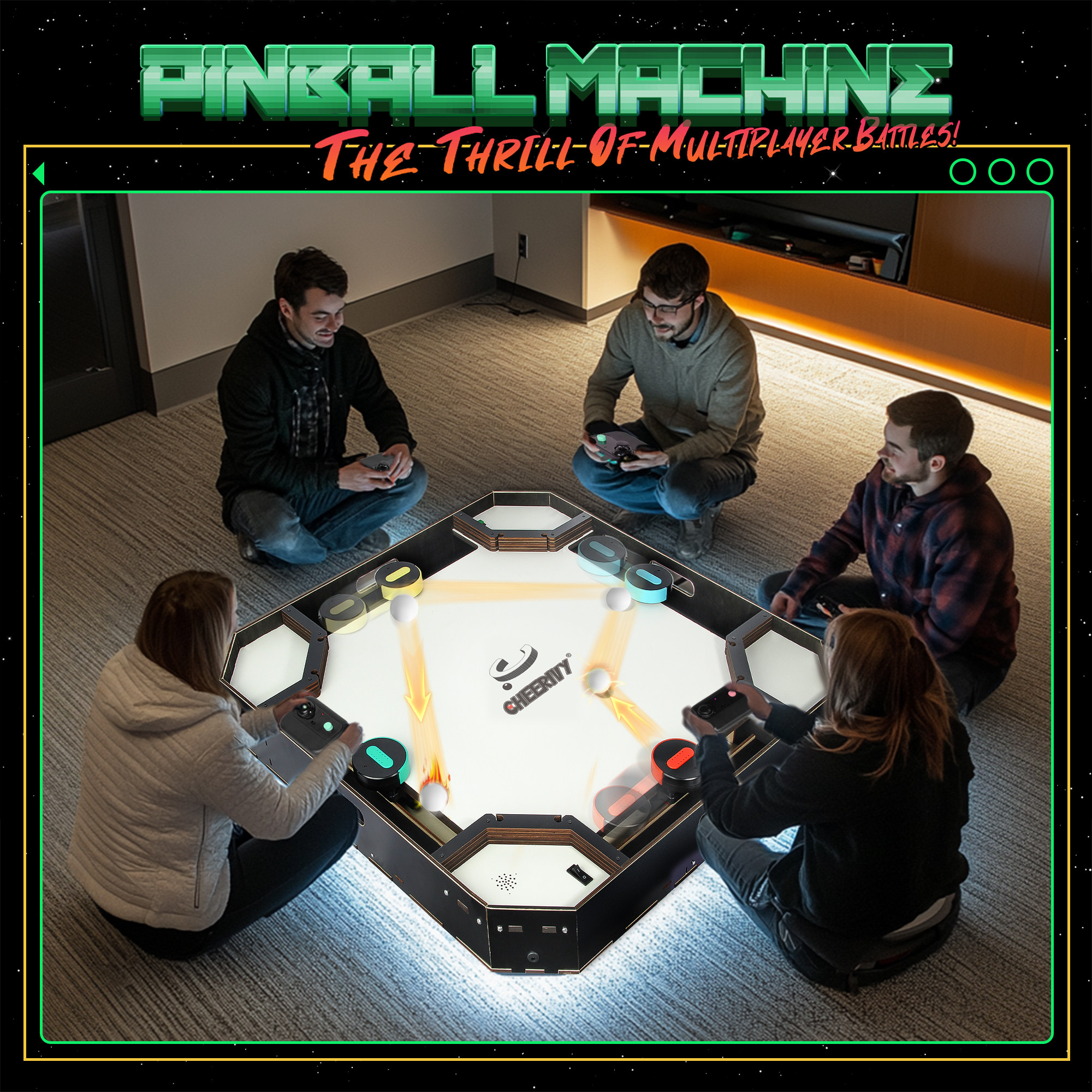 Мини-аркадный аэрохоккей SQarcade зеленый
