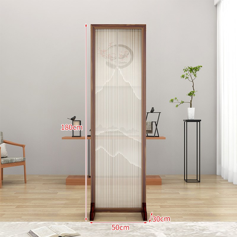 山水实木屏风隔断遮挡玄关客厅办公室折叠M移动新中式房间分割神