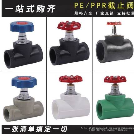 PPR升降式截止阀芯4分20 PE水管阀门6分25闸阀开关截止阀心