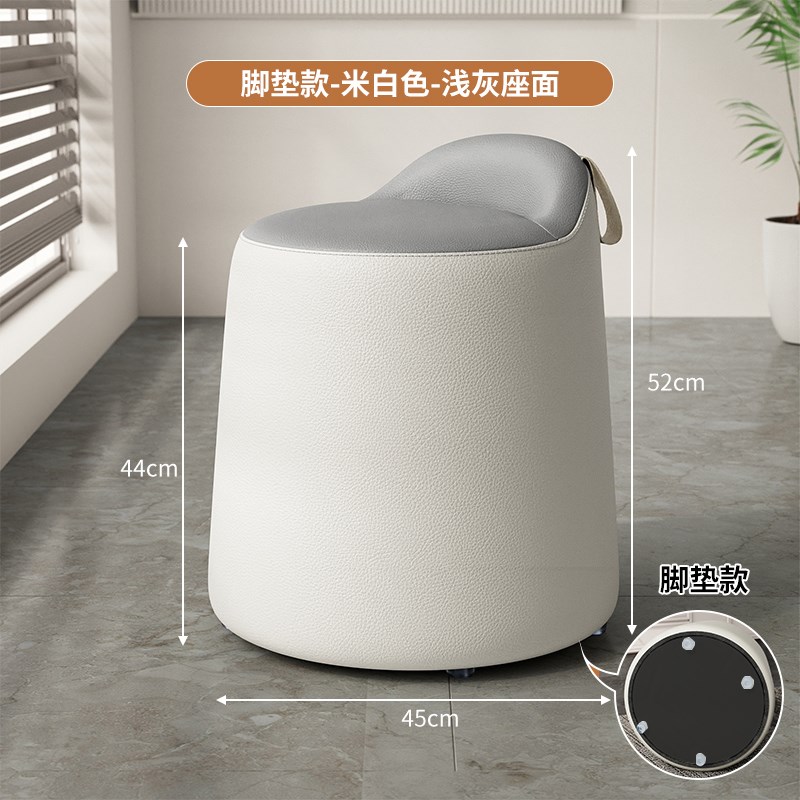 化妆凳家用梳妆台凳o子网红高级感客厅轻奢椅简约板凳美甲圆凳矮