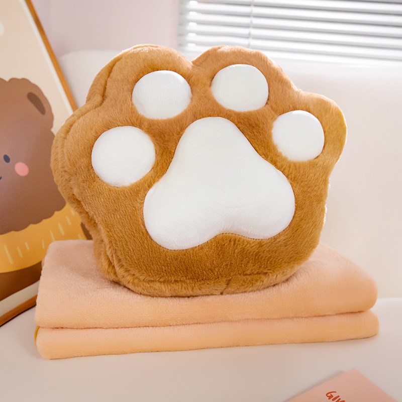 可爱猫爪抱枕被子两用办公室靠垫午睡F枕毯子二合一车用车载靠枕