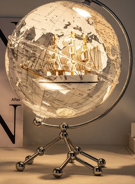 创意透明地球仪摆件轻奢高v档家居客厅电视柜酒柜办公室桌面装饰