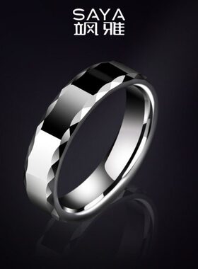 金简约食指尾戒戒指男潮定制情侣礼物戒单身感个性高级钨女生指环