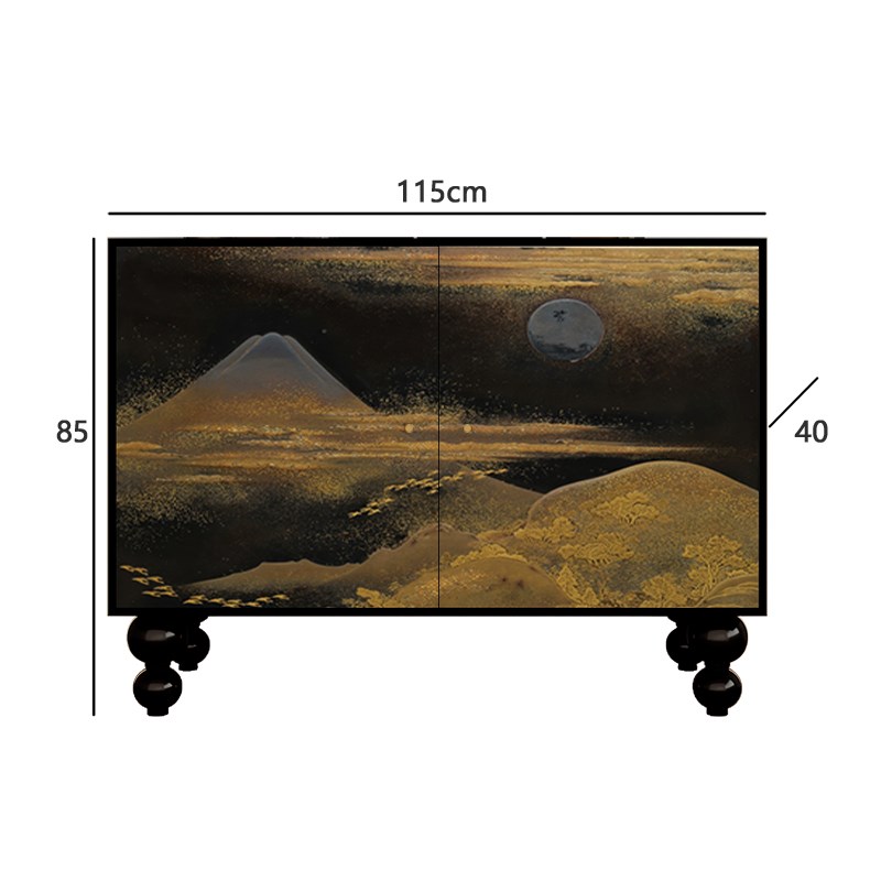 新中式中国风玄关k装饰柜家用实木餐边柜多功能一体免安装收纳边