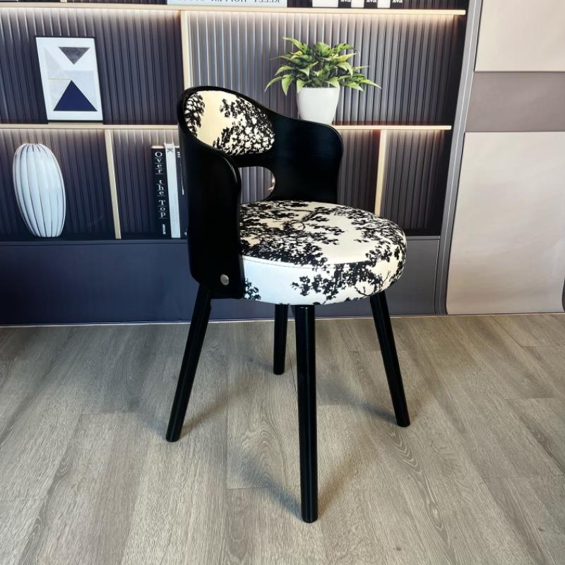 my可旋转欧美实木休闲椅书桌椅梳妆凳子化妆椅学习椅子书房餐桌椅