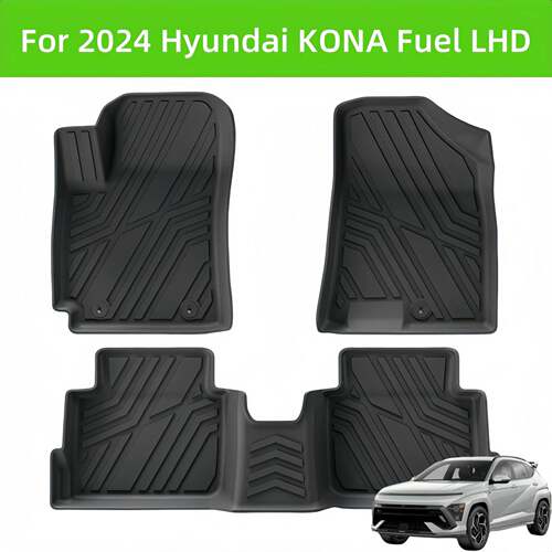 For 2024 Hyudai Kona LHD TPE Car Floor Mat/Rear Trunk Mat