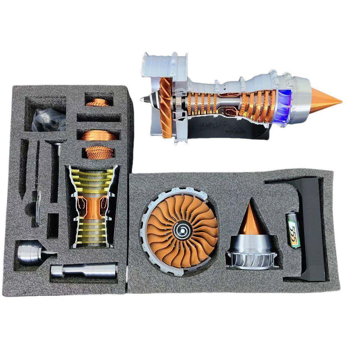 款飞机喷气式迷你引擎充电调速航空发动机模型科学实验桌面摆件