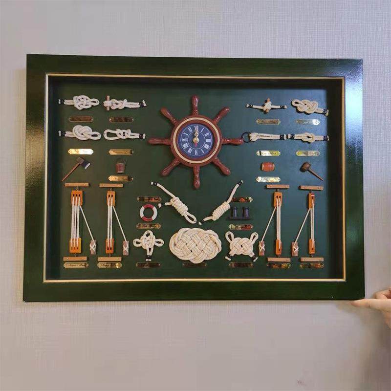 欧式水手结画框 创意木制画框海洋水手结装饰画帆船装饰品礼品
