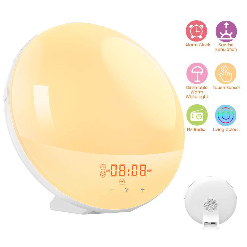 2021新款白噪音智能助眠仪 七彩呼吸灯音乐安抚睡眠器 闹钟唤醒灯