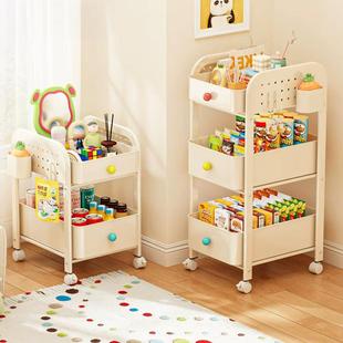 碳钢书包置物架可移动小推车书本零食收纳架桌下多层放书包带滑轮