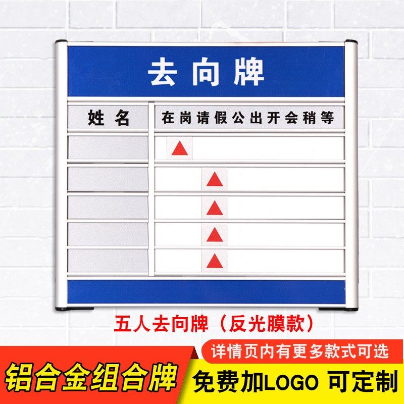 10十人去向牌岗位m牌人员去向牌定制作带照片单人可更换指示牌订