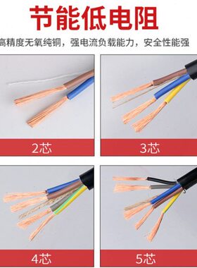4国标 电缆线纯铜平 电 6方2芯1现货RVV护套线5 2.5芯071.5软线
