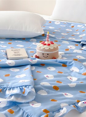 富山商店 x RiCO联名小狗蓝色可爱花边骨头印花全棉X面料空调夏被