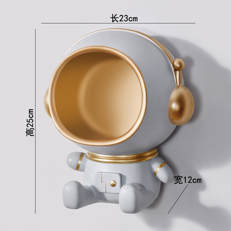 进门口入户钥匙收纳壁p挂宇航员玄关装饰摆件创意置物架免打孔挂