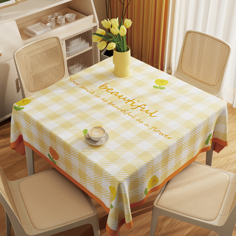 正方形餐桌布防水棉麻小四方桌桌B布客厅茶几八仙桌台布布艺高级