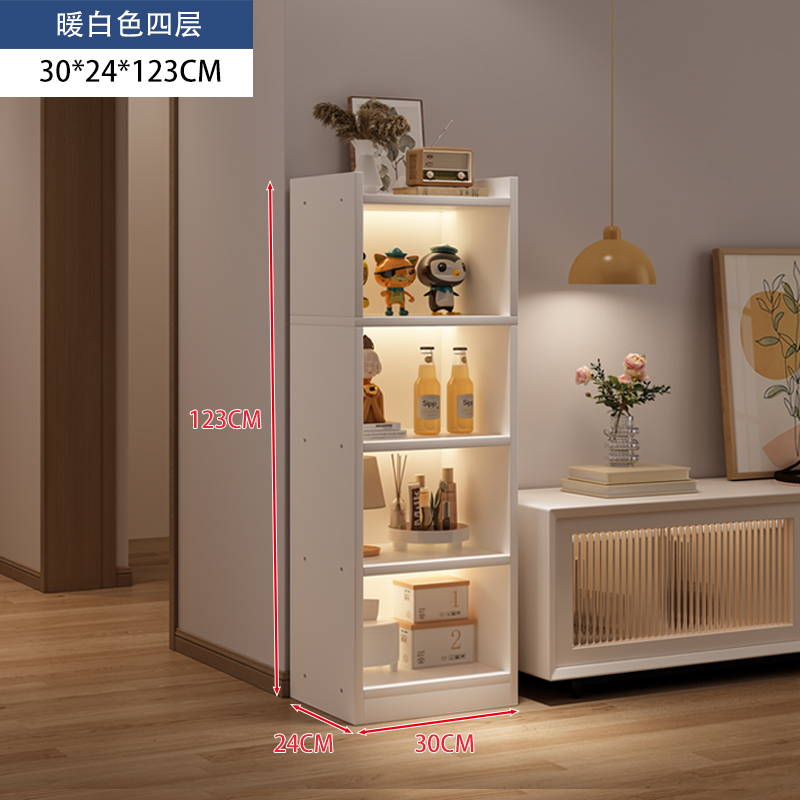电视柜旁置物架落地多q层收纳架简易书架客厅储物架展示架家用书