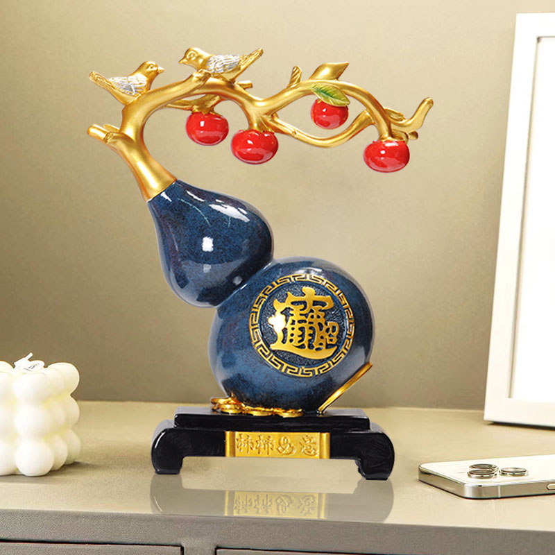 新中式如意葫芦桌面玄p关摆件创意客厅酒柜书房装饰品新房乔迁礼