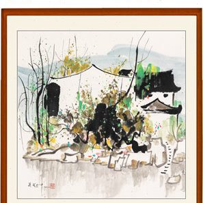 中装饰画乡珂晓春江南复制画吴冠真迹客厅版挂画水罗卧室画山水画