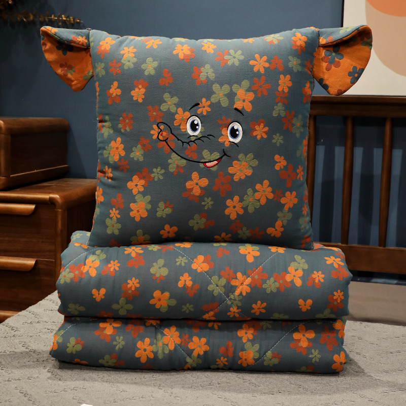 三层纱抱枕被子两用毯子二合一加厚办公室午睡枕头沙发.汽车载靠