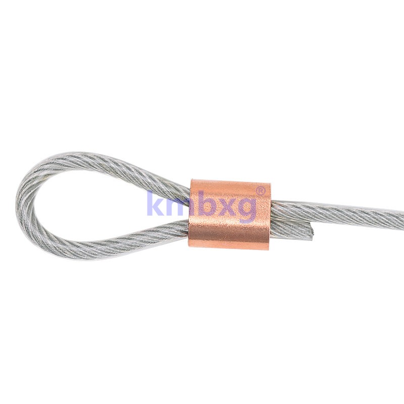 304不锈钢丝绳锁扣卡扣夹头锁线器卡子椭圆P铜套圆形单孔钢套双孔