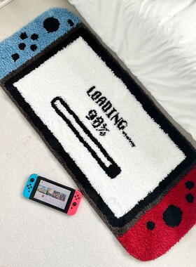 卡通Swcitch游戏机卧室阳台飘窗毯好打理仿羊绒地毯耐磨防滑床边