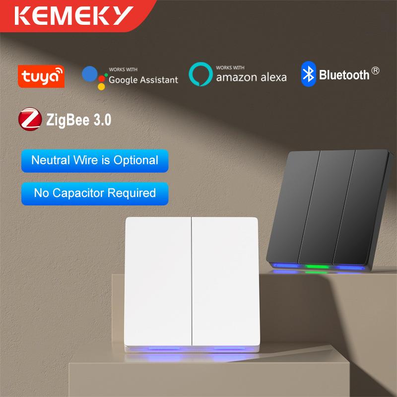 】跨境智能ZIGBEE智能开关远程手机语音遥控开关单零火英美规