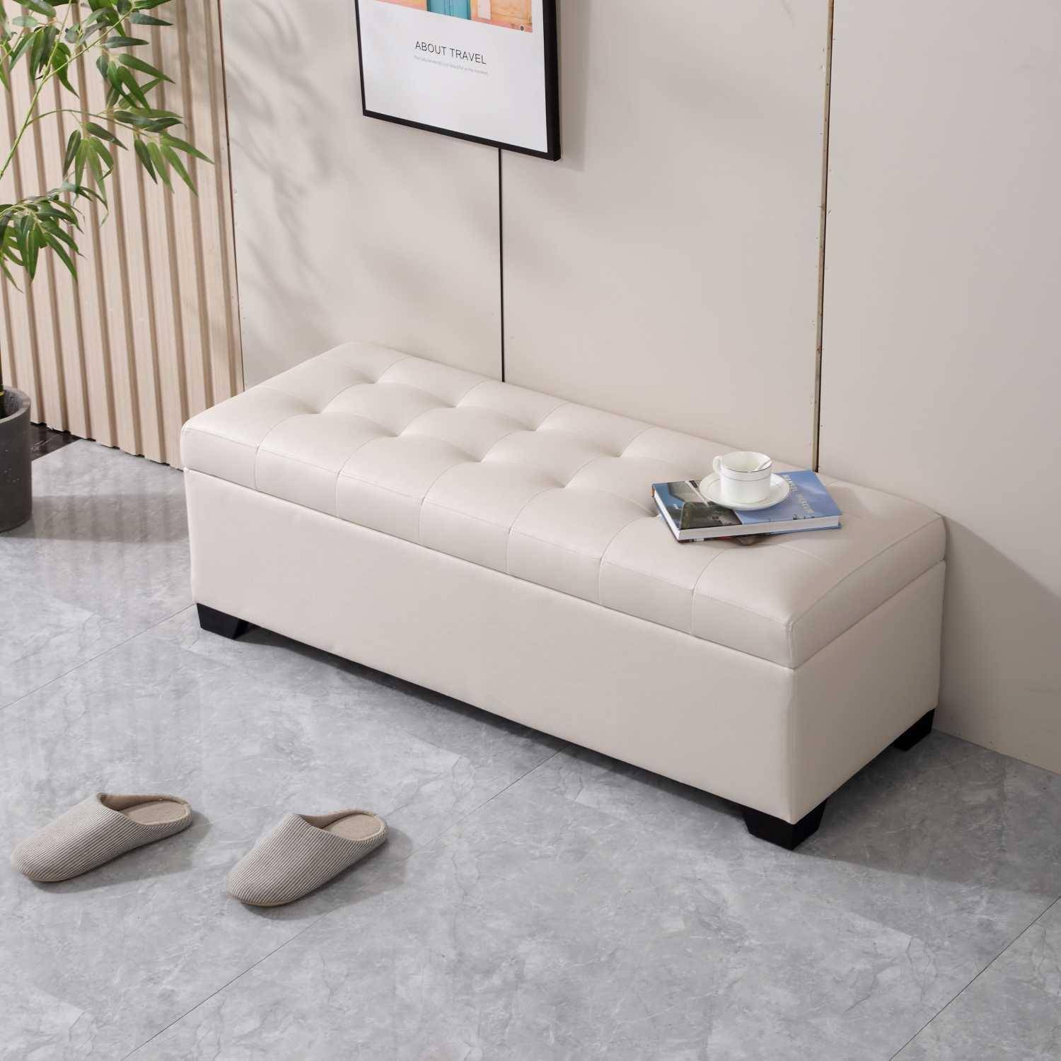 换鞋凳家用门口轻奢收纳凳长条沙发凳长方形床榻床尾凳卧室储物凳