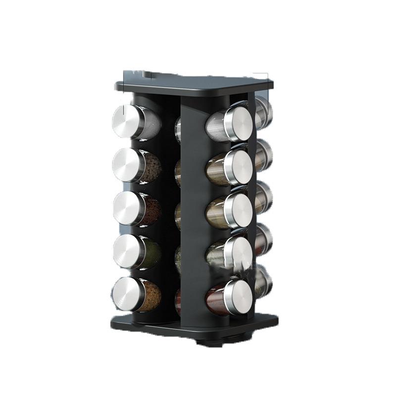 厨房旋转调料罐家用桌台面高端不锈钢盐罐五香粉置物收纳架组合装