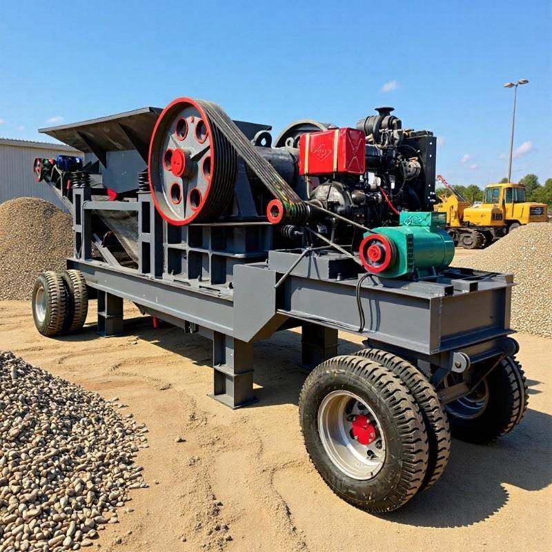 移动颚式破碎机油电两用鄂破建筑垃圾粉碎机石头花岗岩制砂机,机械设备,破碎机,淘宝优惠券,粉丝福利购,淘宝优惠卷