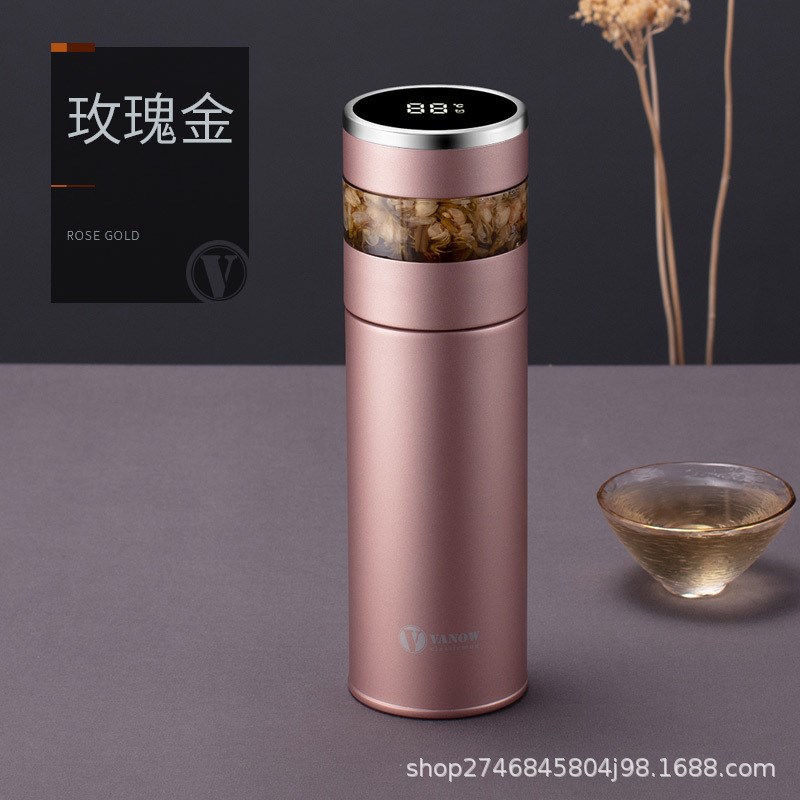 2025网红爆款水杯智能测温保温杯便携男女水O杯子礼品茶水分离泡