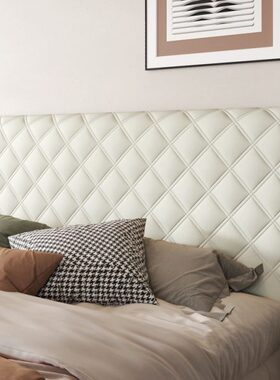 加厚夹木板靠背全包床头套罩棉感防撞通用高级靠垫不规则2023新款