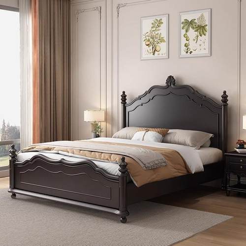 美式实木床1米8主卧双人床法式复古1米5婚床现代简约高箱储物大床