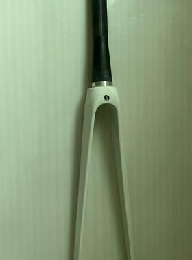 公路车碳纤维前叉700C直管椎管碳前叉首径39.8mm，白色底漆