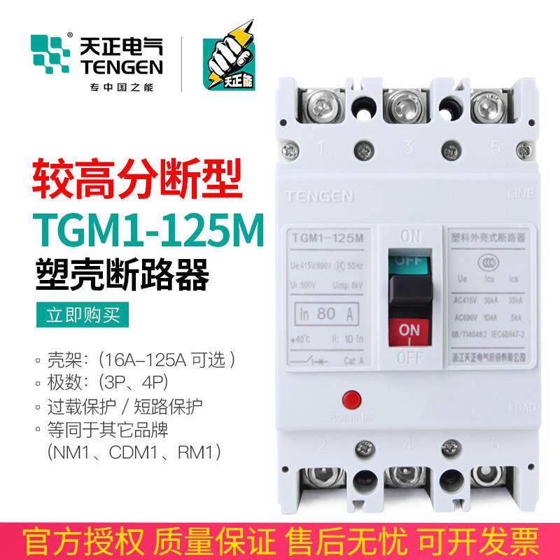 TENGEN天正 TGM1-125M/3300 M型塑壳断路器极