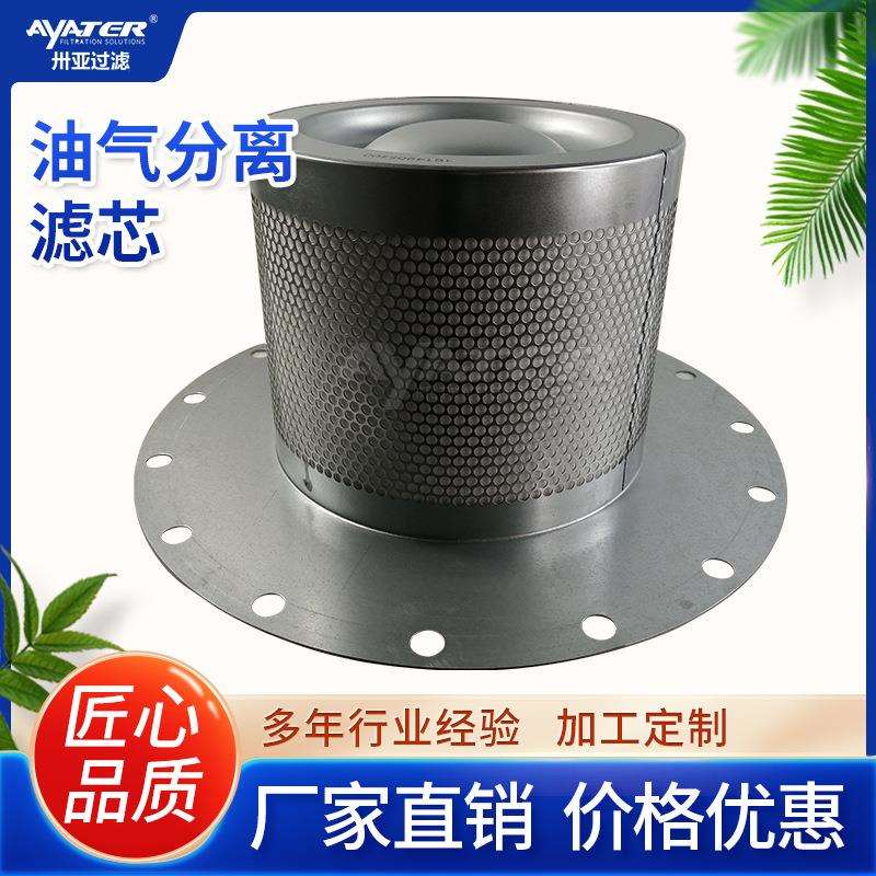 卅亚过滤 螺杆压缩机油气分离器滤芯折叠玻纤替代1614905400