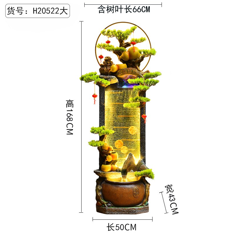 客厅玄关招财假山流水摆件造x景隔断水幕墙阳台循环水景观喷泉鱼