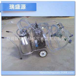 厂家供应 挤奶机 单双缸不锈钢移动式挤奶机 奶牛集奶器